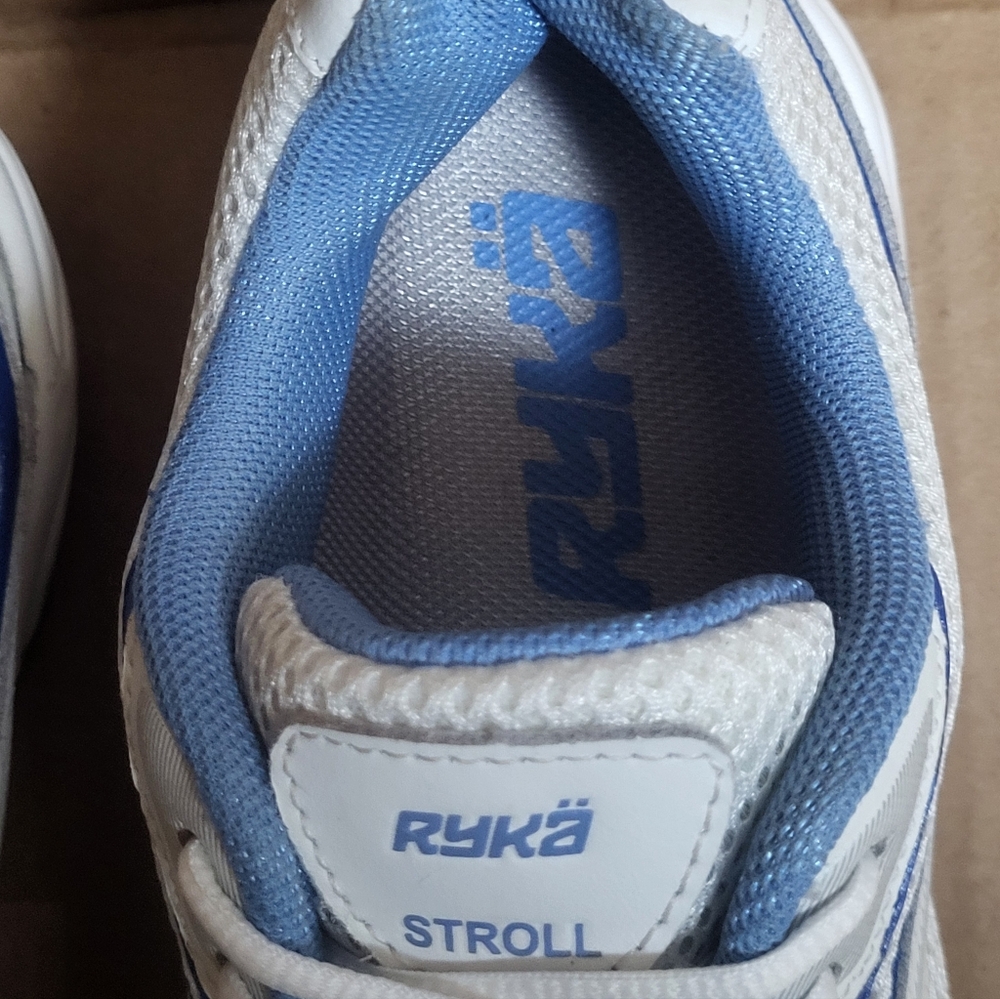 Ryka Stroll White/Blue Sneakers Women Size 8 - Picture 7 of 12